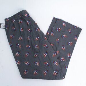 NWT Polo Ralph Lauren Ski POLO BEAR Gray Cotton Flannel PJ Pajama Pants, Large